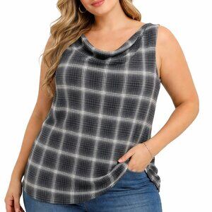 Encore Plus size 20 black and white geometric pattern light weight blouse